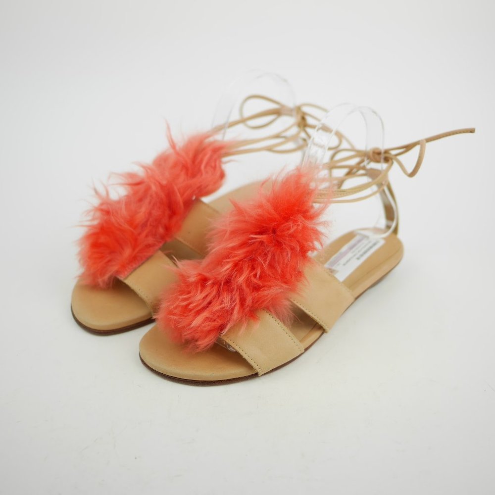 Ariana Bohling Tan leather gladiator sandal alpaca